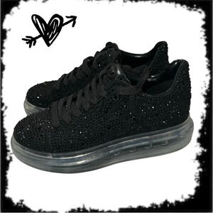 DKNY Women's Kandas Embellished Sneakers - Size 8 - Black Y2K - Only Worn Once!